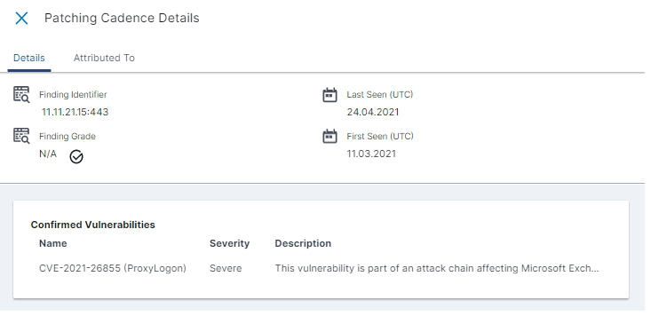 Aufzeigen der ProxyLogon-Schwachstelle in Bitsight
