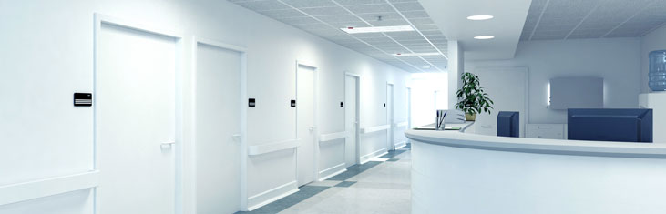 Rezeptionsbereich eines Krankenhauses